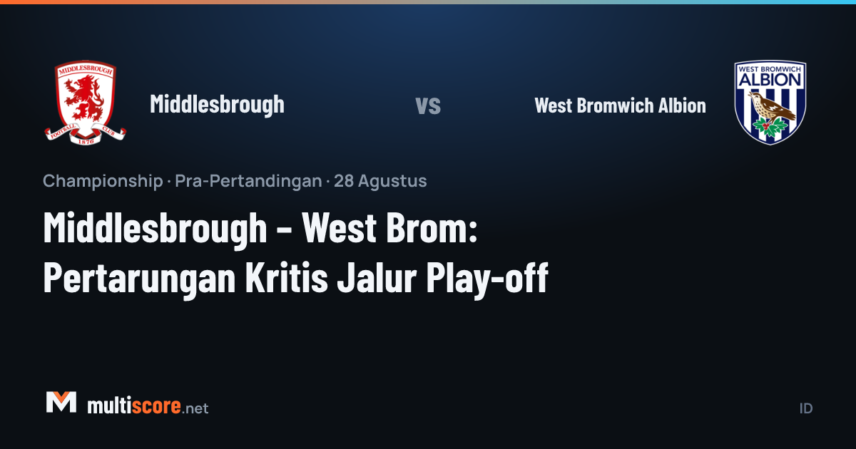 Middlesbrough ve West Bromwich Albion oyuncuları maç önü sahada
