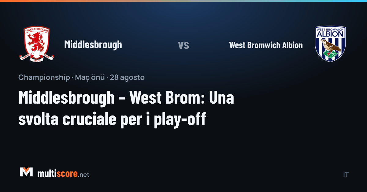Middlesbrough ve West Bromwich Albion oyuncuları maç önü sahada