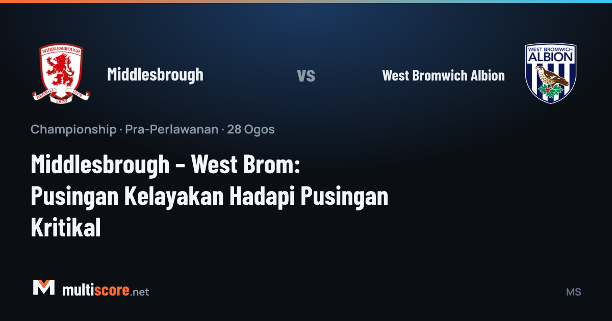 Middlesbrough ve West Bromwich Albion oyuncuları maç önü sahada