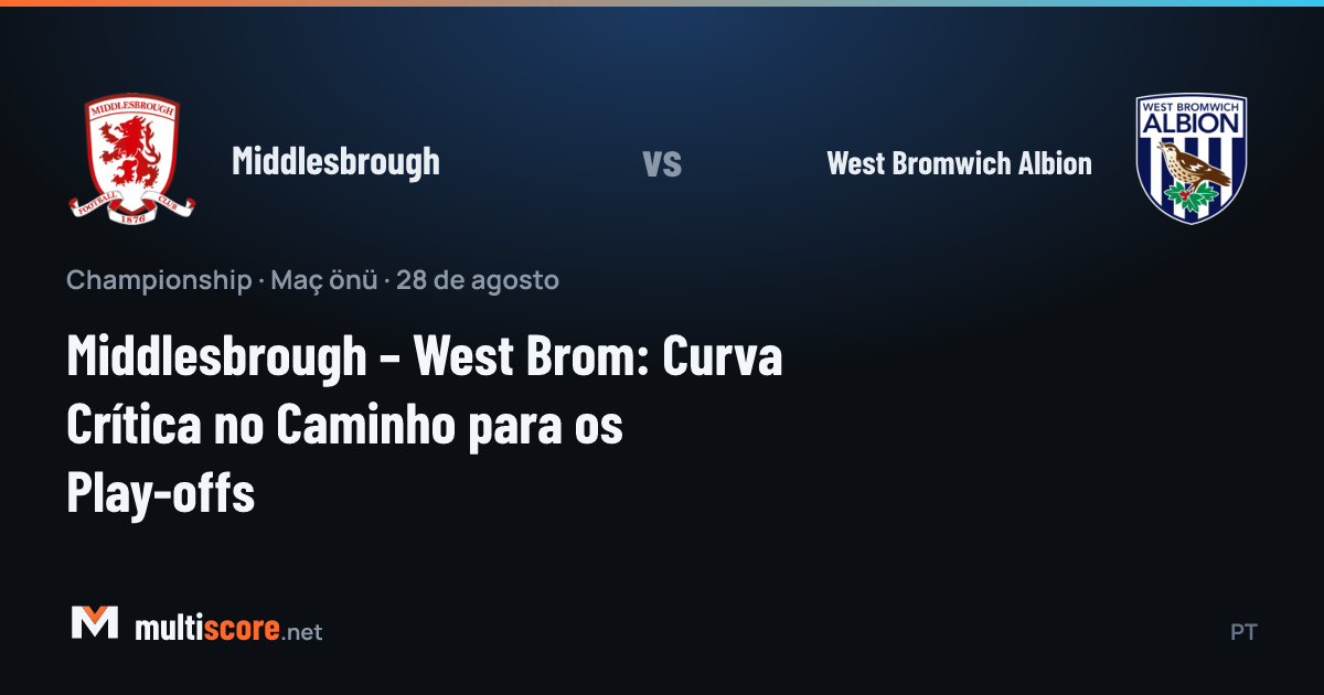 Middlesbrough ve West Bromwich Albion oyuncuları maç önü sahada