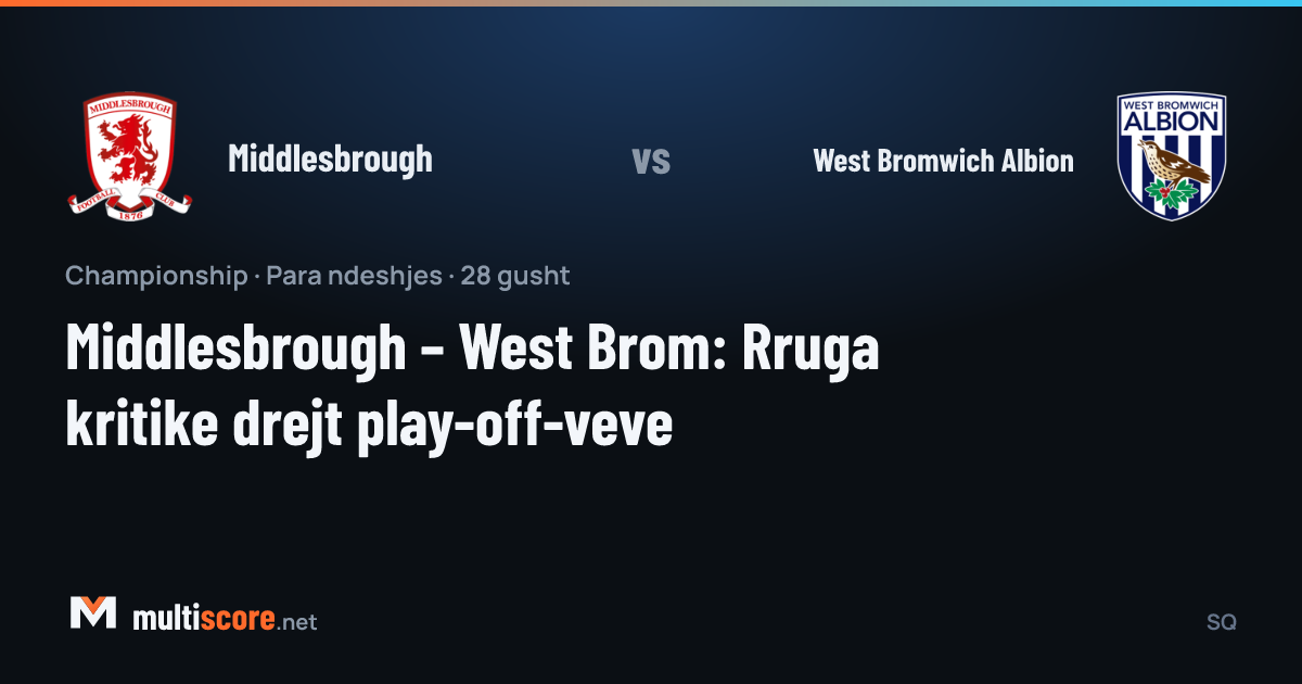 Middlesbrough ve West Bromwich Albion oyuncuları maç önü sahada