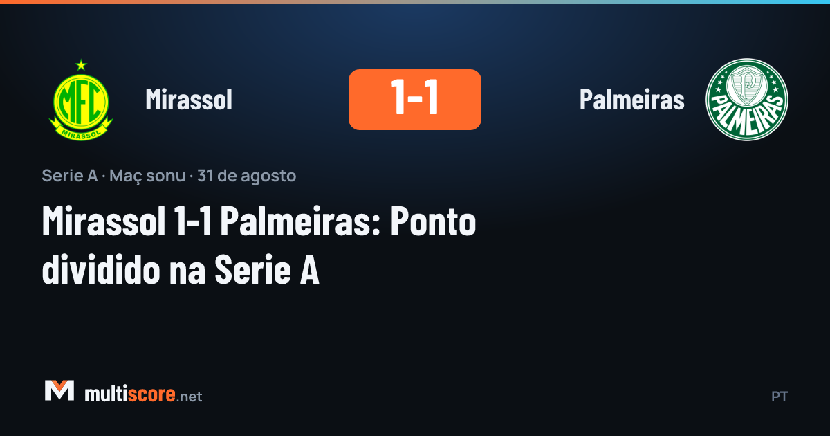 Mirassol ve Palmeiras futbolcularının Serie A maçında top mücadelesi