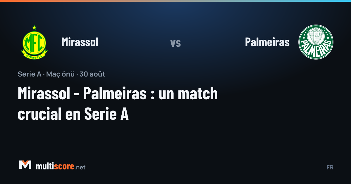 Mirassol - Palmeiras Serie A maç öncesi