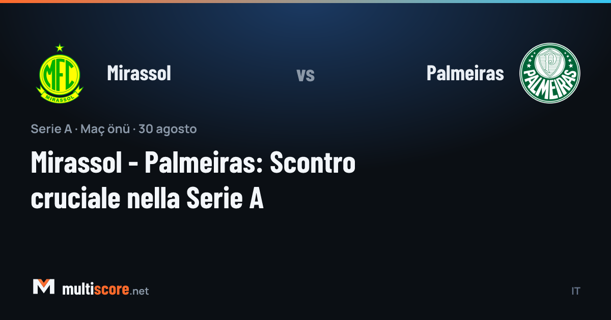 Mirassol - Palmeiras Serie A maç öncesi