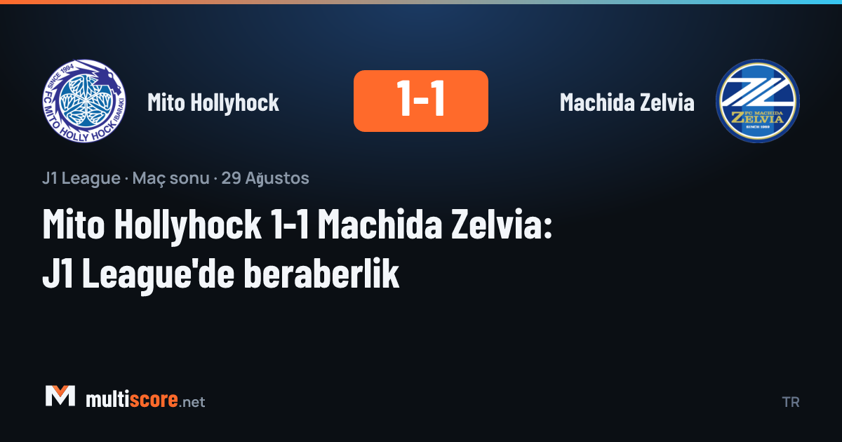 Mito Hollyhock ve Machida Zelvia arasında oynanan J1 League maçından bir kare