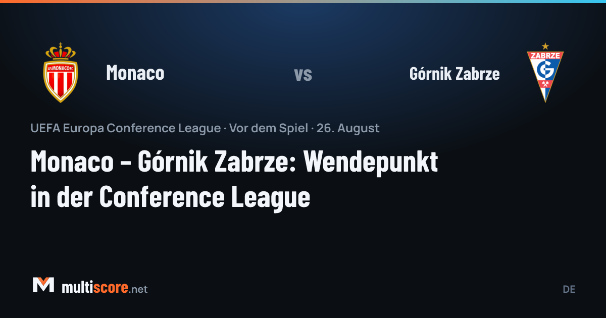 Monaco ve Górnik Zabrze oyuncuları Conference League maçı için sahada