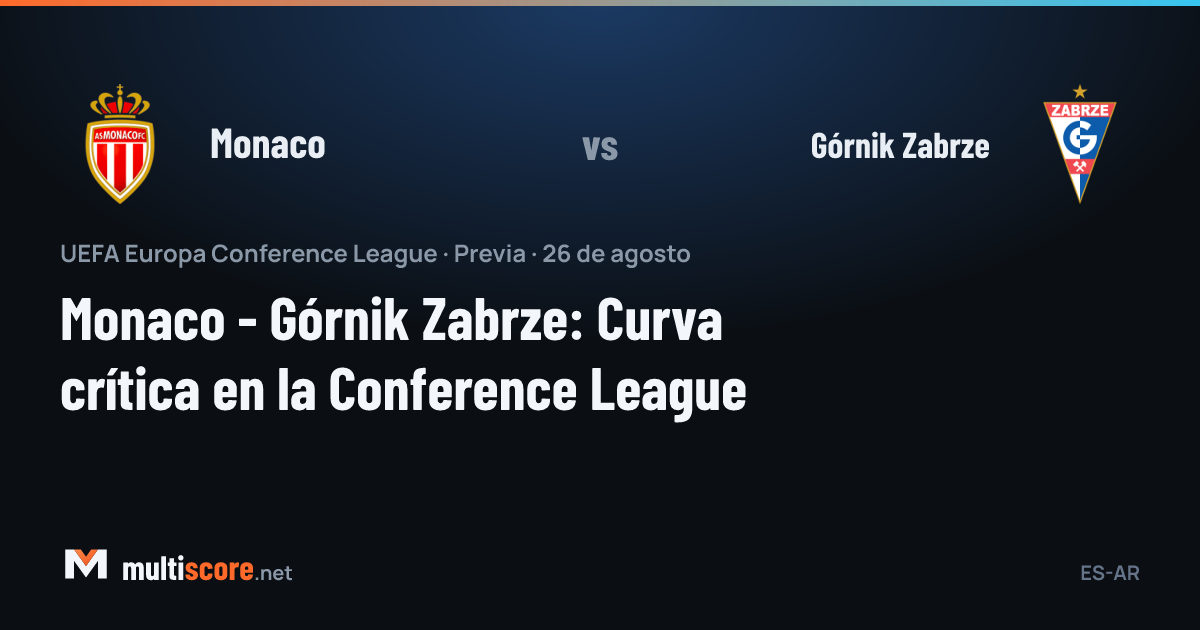 Monaco ve Górnik Zabrze oyuncuları Conference League maçı için sahada