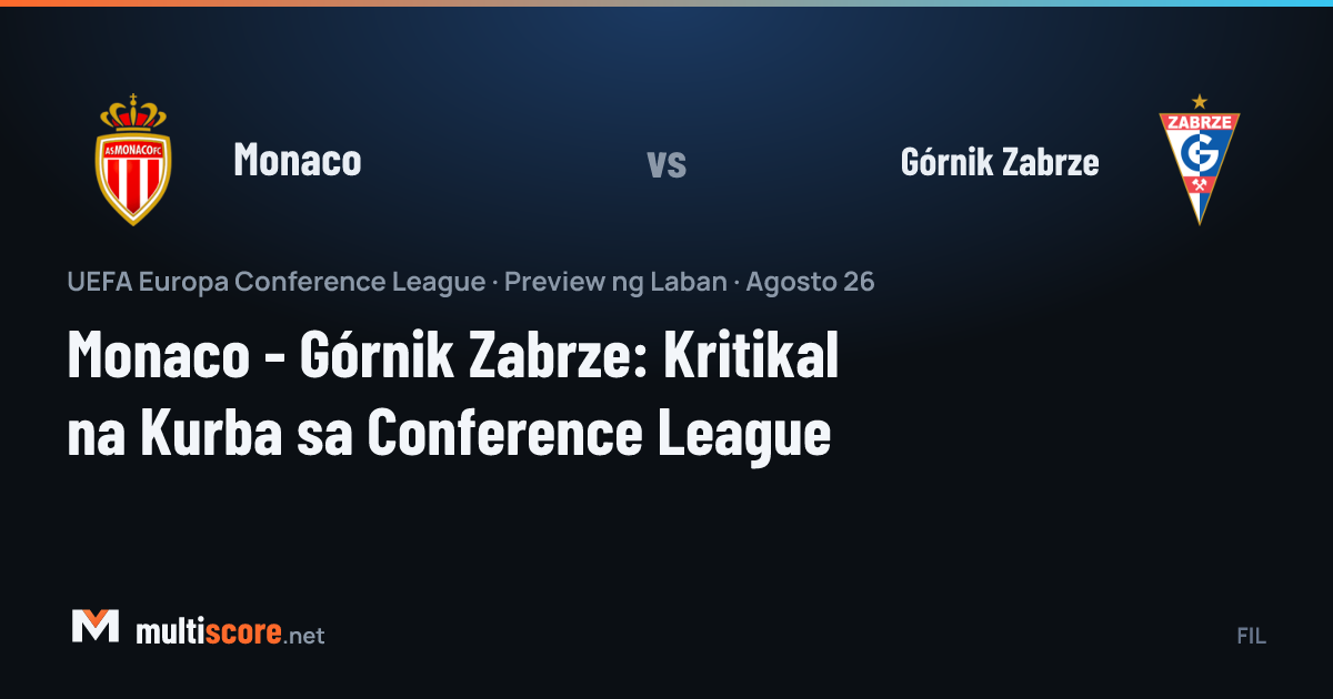 Monaco ve Górnik Zabrze oyuncuları Conference League maçı için sahada