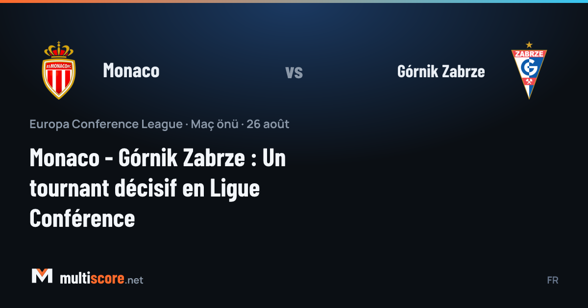 Monaco ve Górnik Zabrze oyuncuları Conference League maçı için sahada