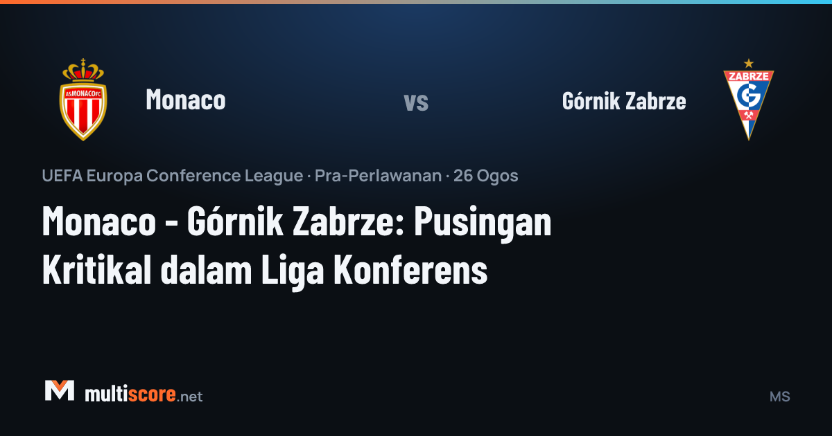 Monaco ve Górnik Zabrze oyuncuları Conference League maçı için sahada