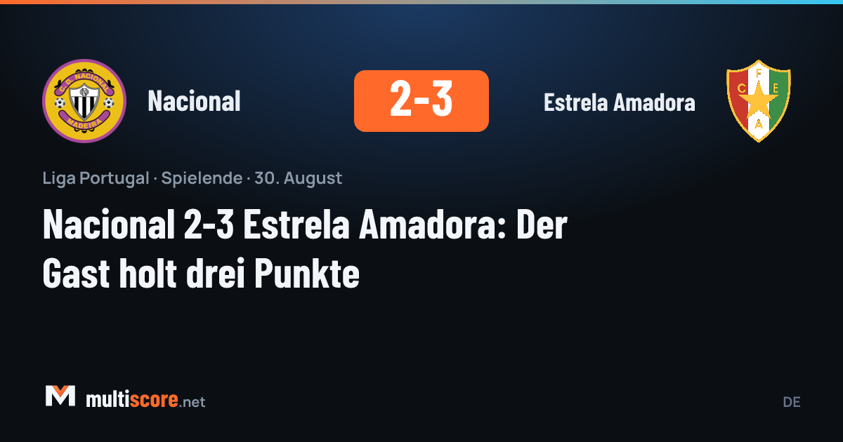 Nacional 2-3 Estrela Amadora maçı