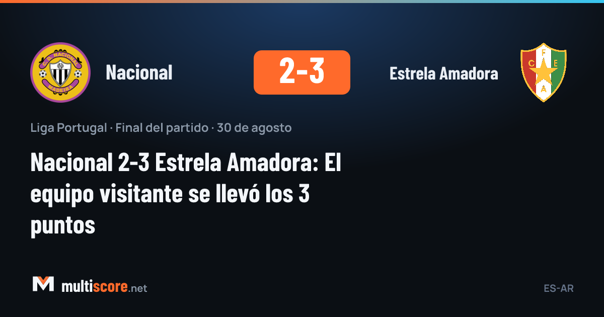 Nacional 2-3 Estrela Amadora maçı