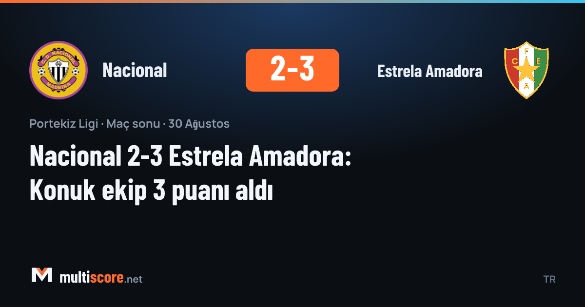 Nacional 2-3 Estrela Amadora maçı