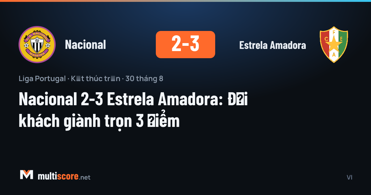 Nacional 2-3 Estrela Amadora maçı