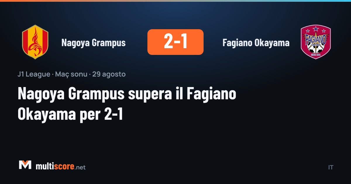 Nagoya Grampus - Fagiano Okayama J1 League maçı