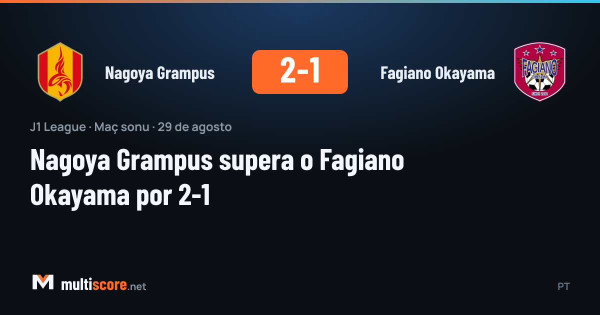 Nagoya Grampus - Fagiano Okayama J1 League maçı