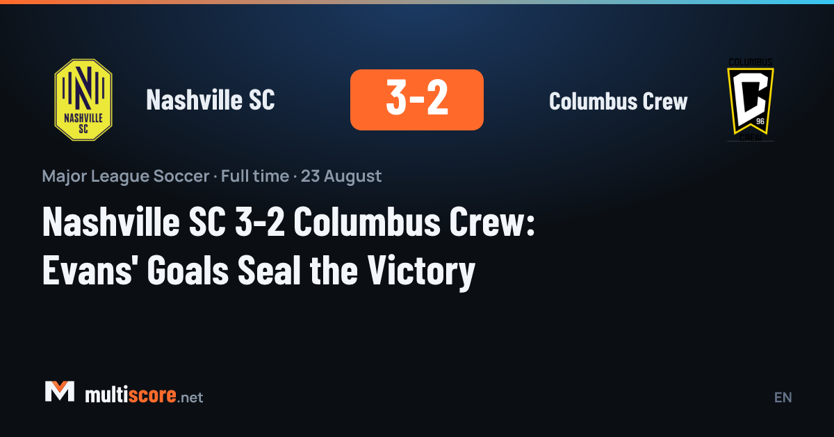 Nashville SC ile Columbus Crew arasındaki MLS maçından bir görünüm