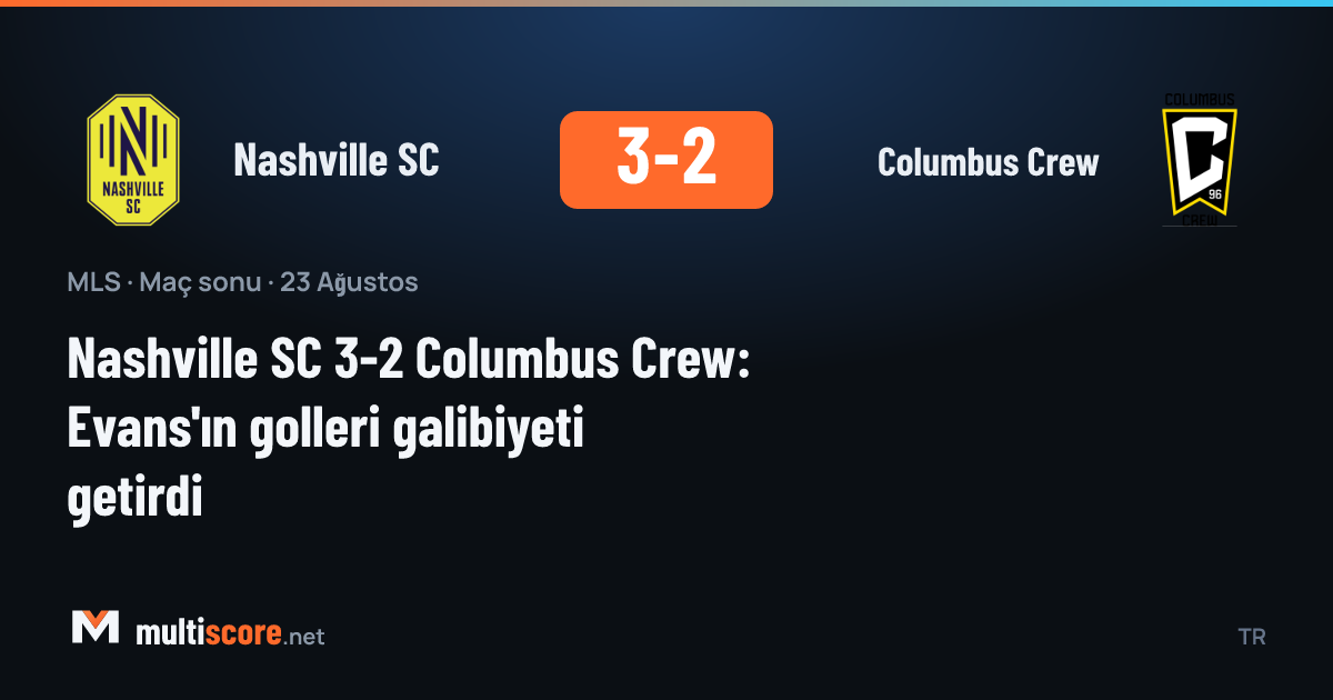 Nashville SC ile Columbus Crew arasındaki MLS maçından bir görünüm