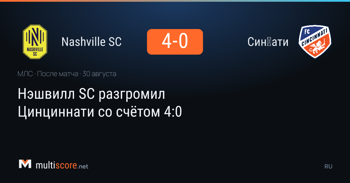 Nashville SC - Cincinnati maçından bir kare