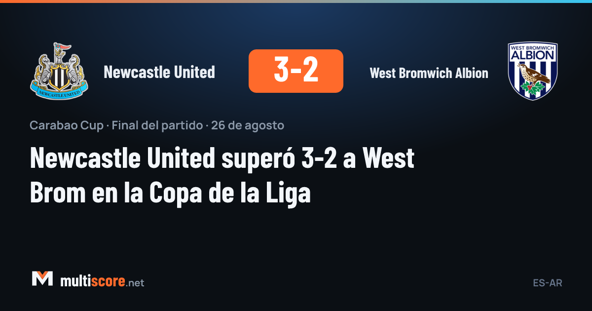 Newcastle United ile West Bromwich Albion arasındaki Carabao Cup maçından bir görüntü