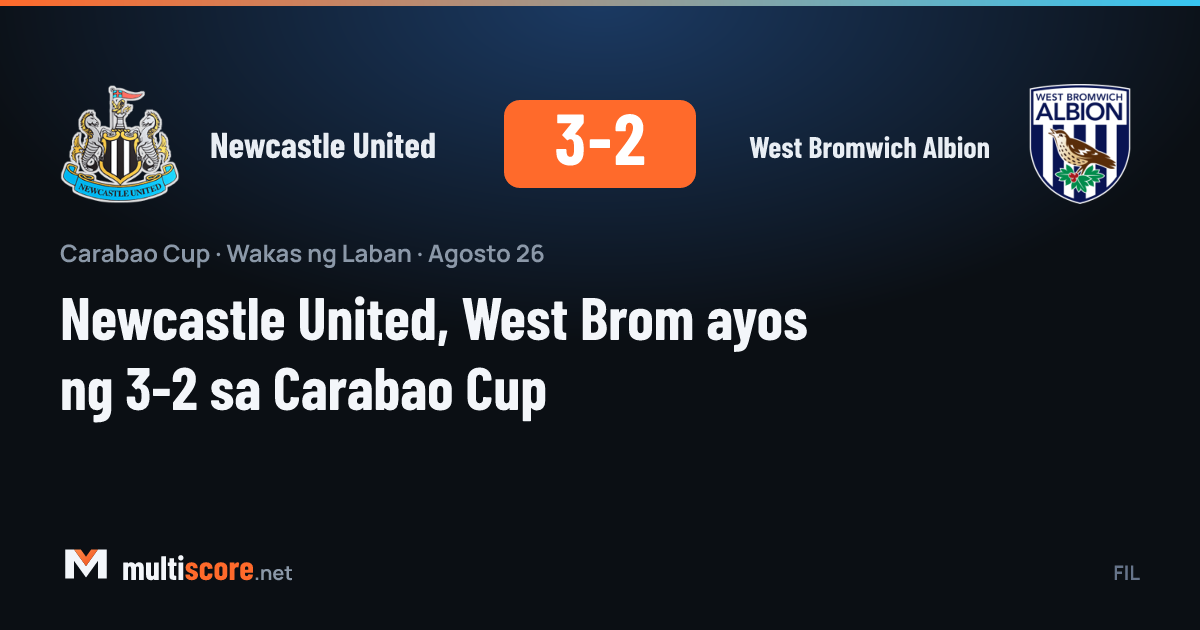 Newcastle United ile West Bromwich Albion arasındaki Carabao Cup maçından bir görüntü