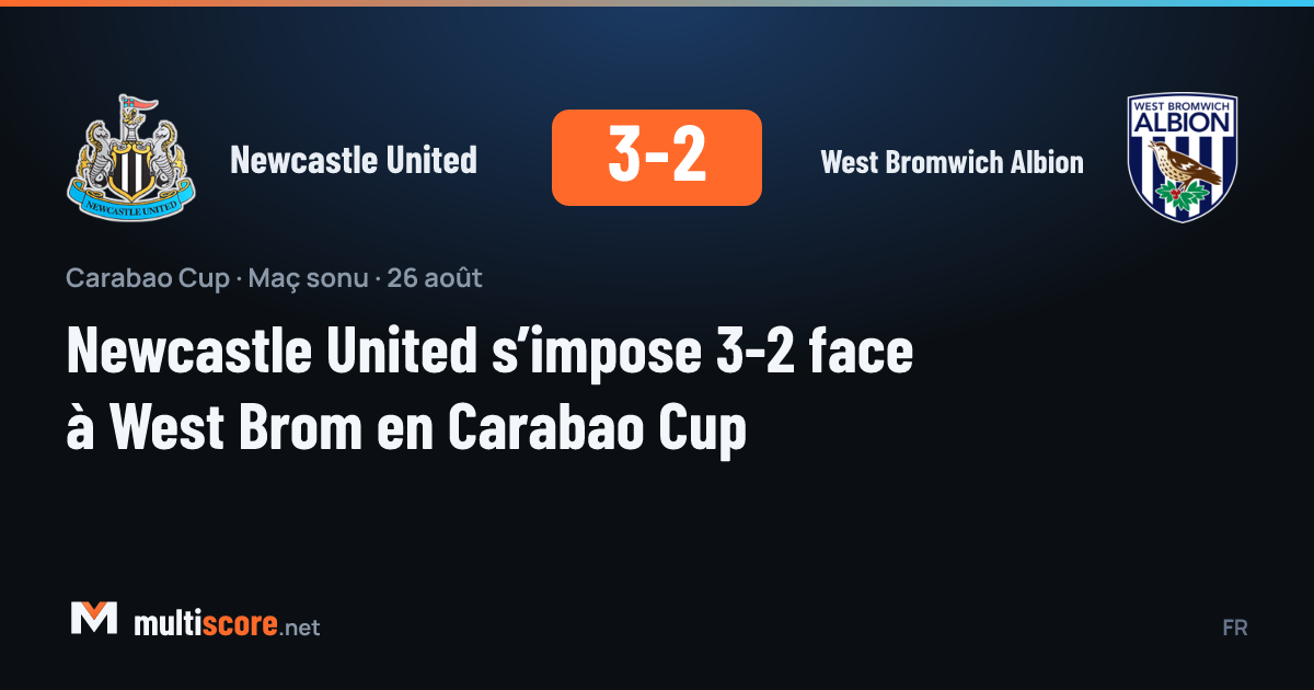 Newcastle United ile West Bromwich Albion arasındaki Carabao Cup maçından bir görüntü