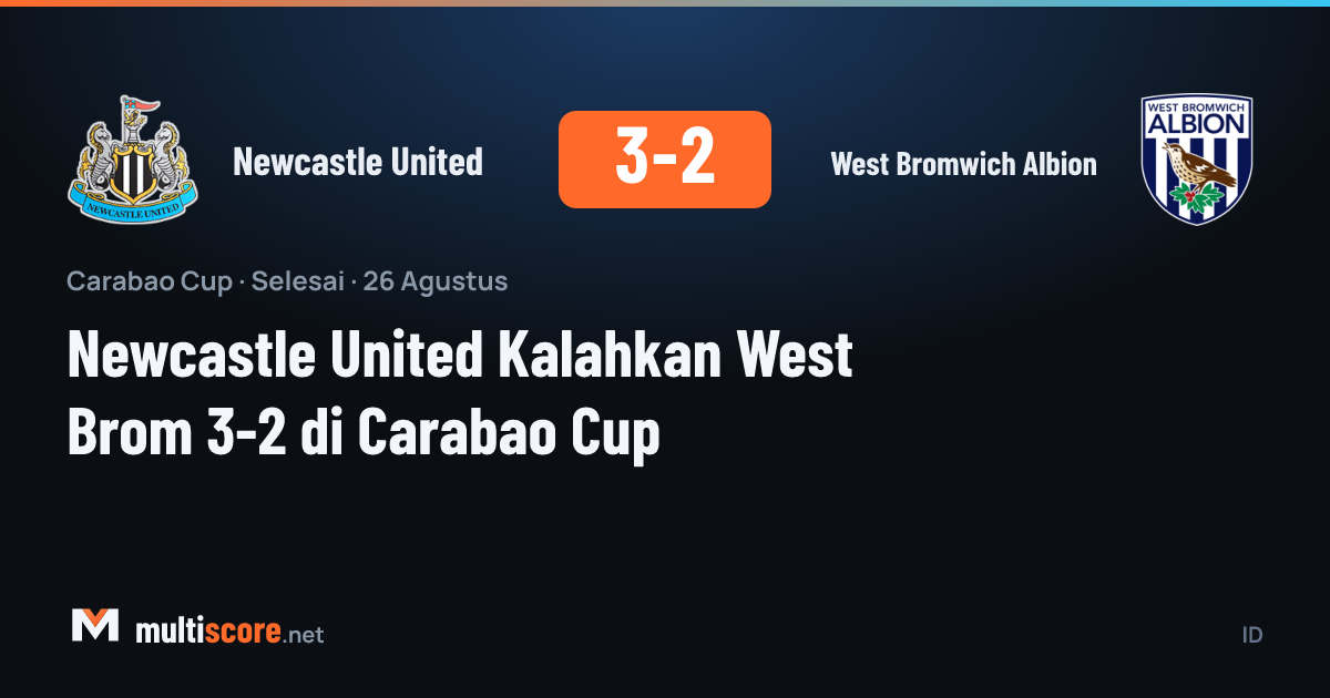 Newcastle United ile West Bromwich Albion arasındaki Carabao Cup maçından bir görüntü