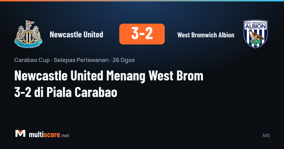 Newcastle United ile West Bromwich Albion arasındaki Carabao Cup maçından bir görüntü