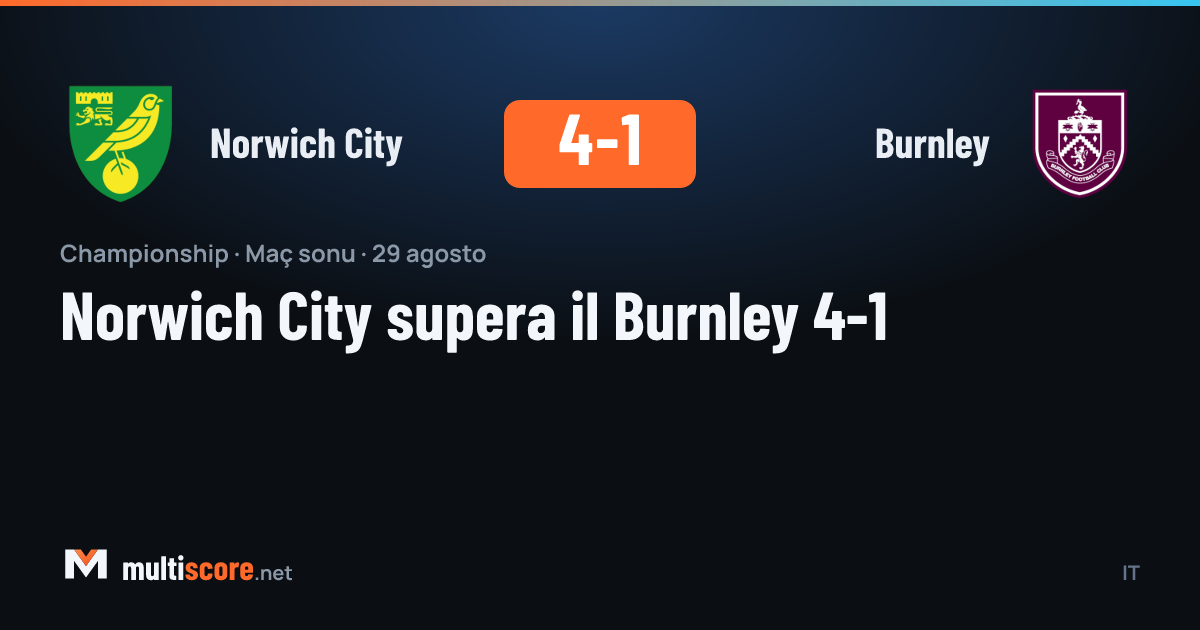 Norwich City - Burnley Championship maçı
