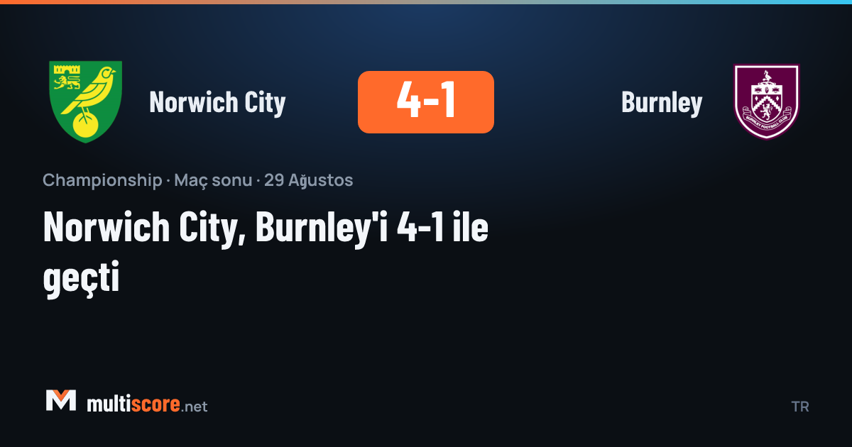 Norwich City - Burnley Championship maçı