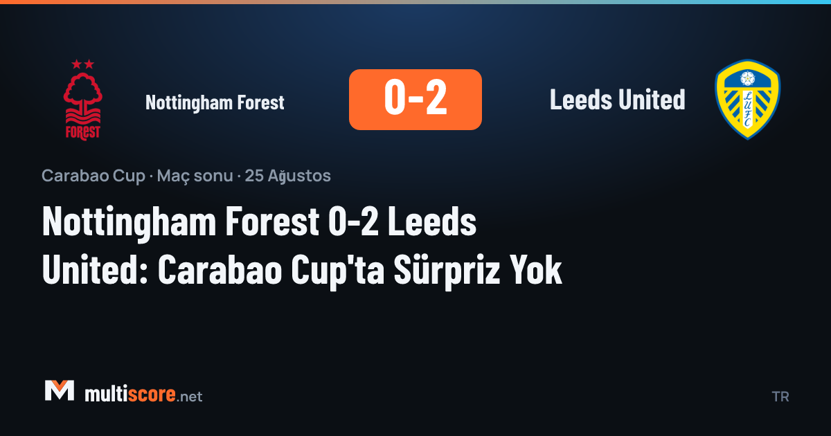 Nottingham Forest ve Leeds United oyuncuları Carabao Cup maçında mücadele ediyor