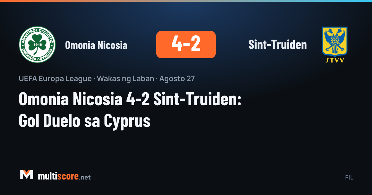 Omonia Nicosia ve Sint-Truiden oyuncuları Europa League maçında mücadele ediyor
