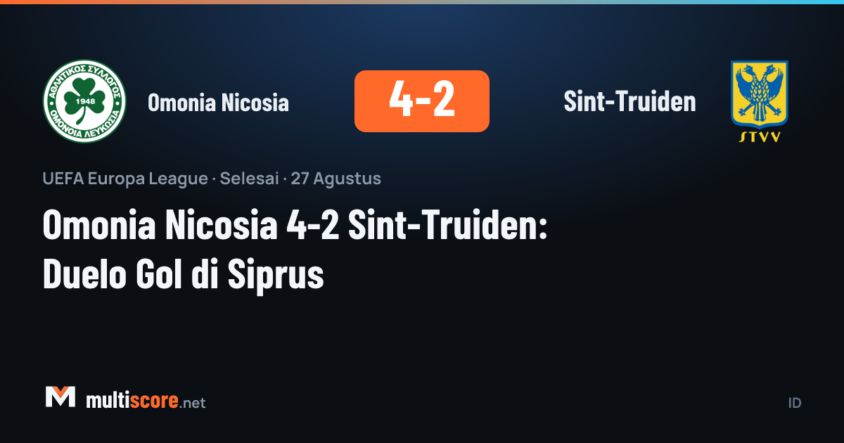 Omonia Nicosia ve Sint-Truiden oyuncuları Europa League maçında mücadele ediyor