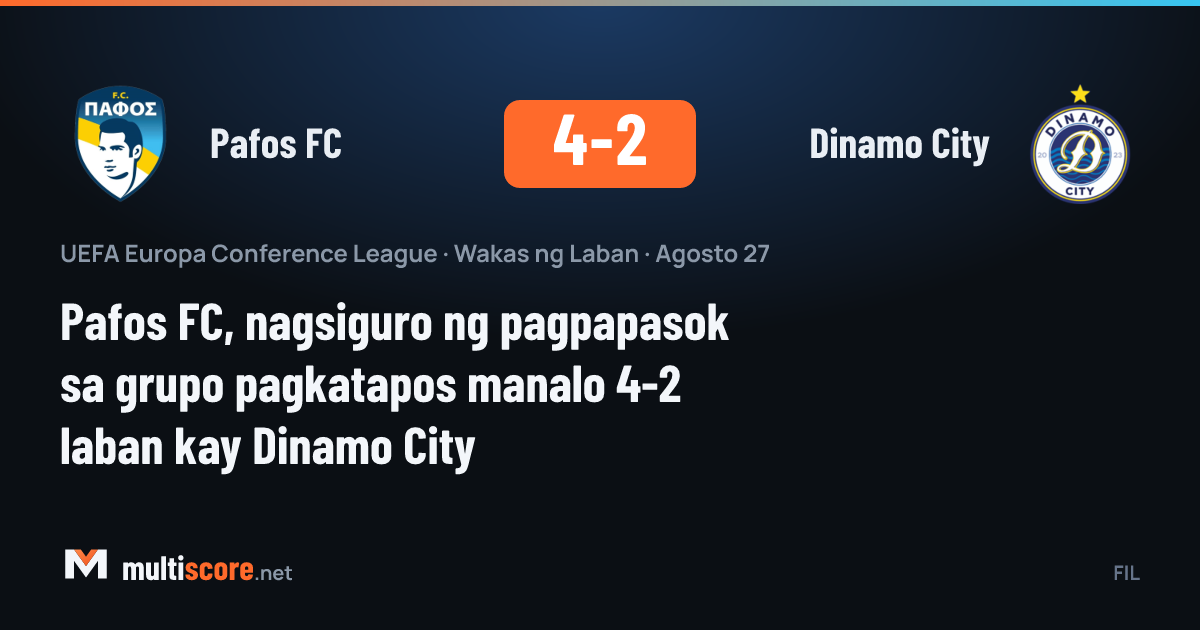 Pafos FC ve Dinamo City oyuncuları mücadele ederken