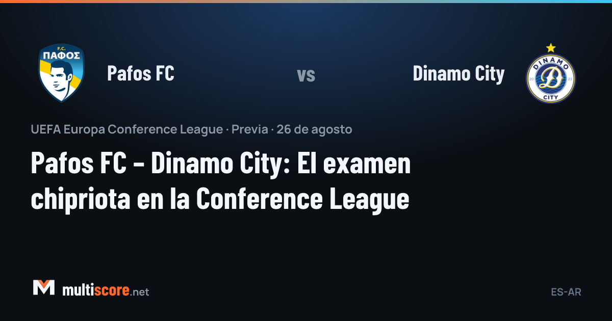 Pafos FC ve Dinamo City takımlarının Avrupa Konferans Ligi maçı öncesi temsili görseli