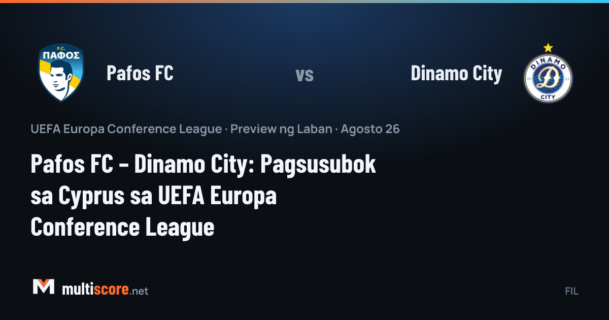 Pafos FC ve Dinamo City takımlarının Avrupa Konferans Ligi maçı öncesi temsili görseli