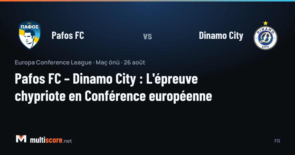 Pafos FC ve Dinamo City takımlarının Avrupa Konferans Ligi maçı öncesi temsili görseli