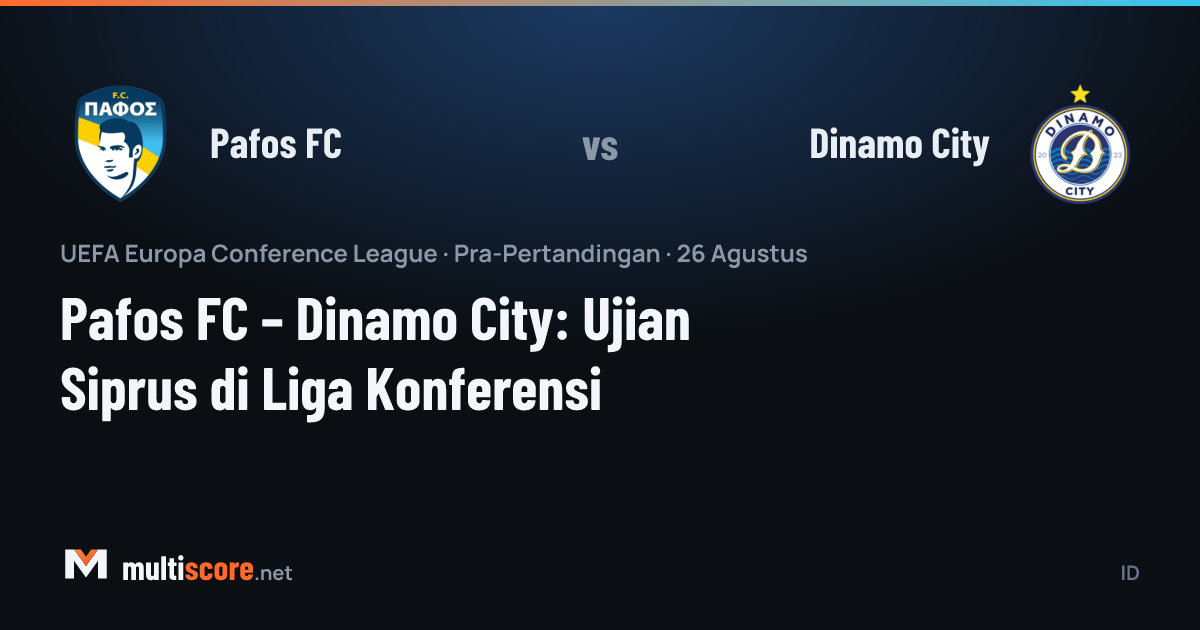 Pafos FC ve Dinamo City takımlarının Avrupa Konferans Ligi maçı öncesi temsili görseli