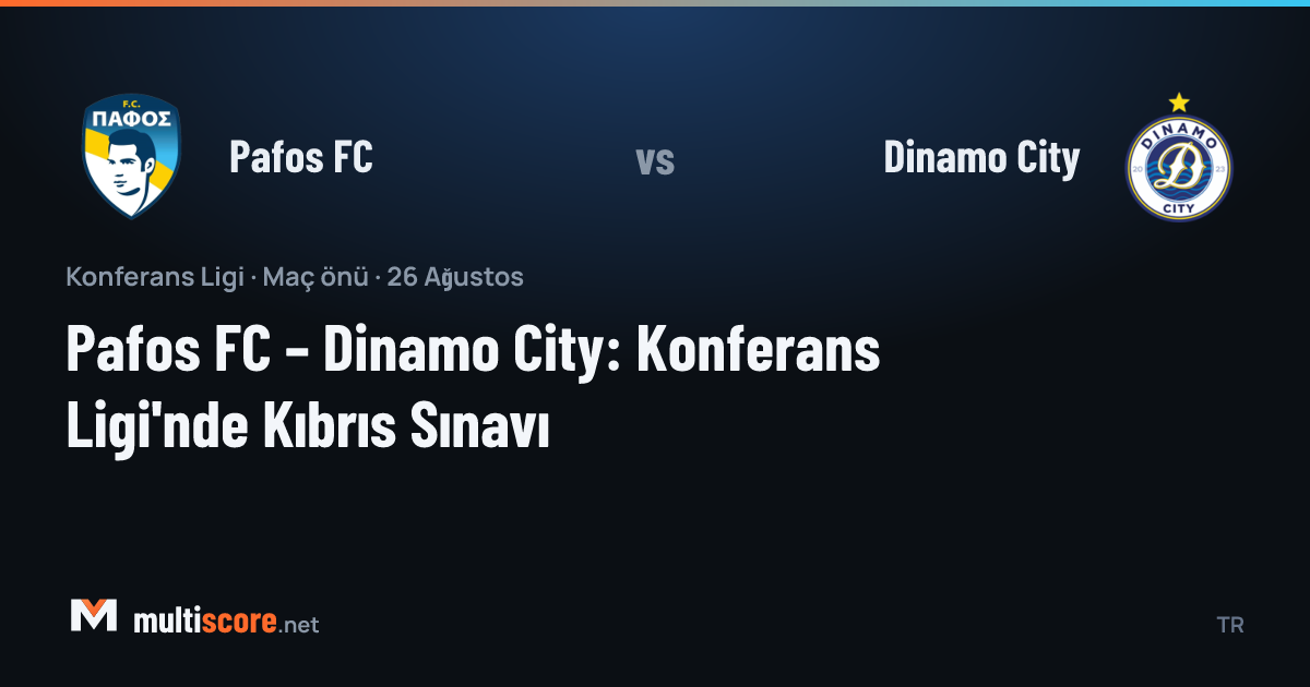 Pafos FC ve Dinamo City takımlarının Avrupa Konferans Ligi maçı öncesi temsili görseli