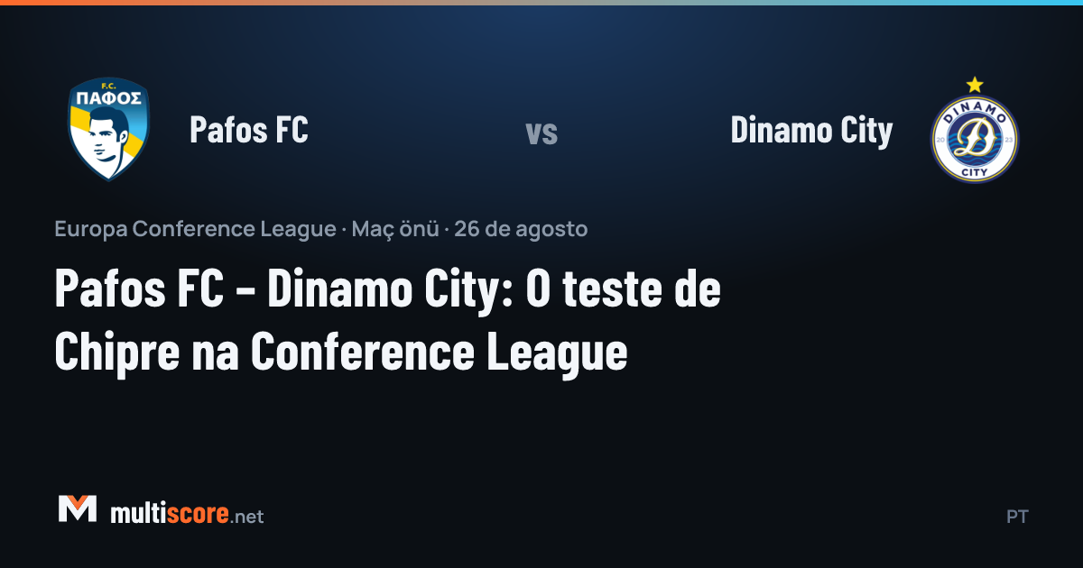 Pafos FC ve Dinamo City takımlarının Avrupa Konferans Ligi maçı öncesi temsili görseli