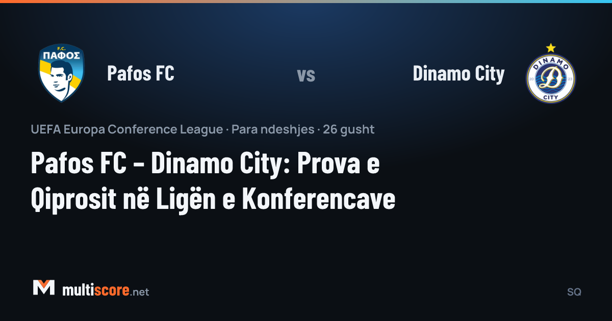 Pafos FC ve Dinamo City takımlarının Avrupa Konferans Ligi maçı öncesi temsili görseli
