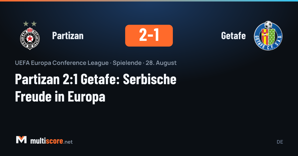 Partizan ve Getafe oyuncularının mücadelesi