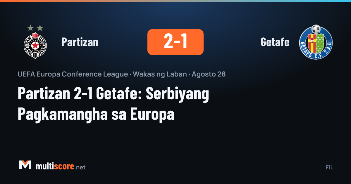 Partizan ve Getafe oyuncularının mücadelesi