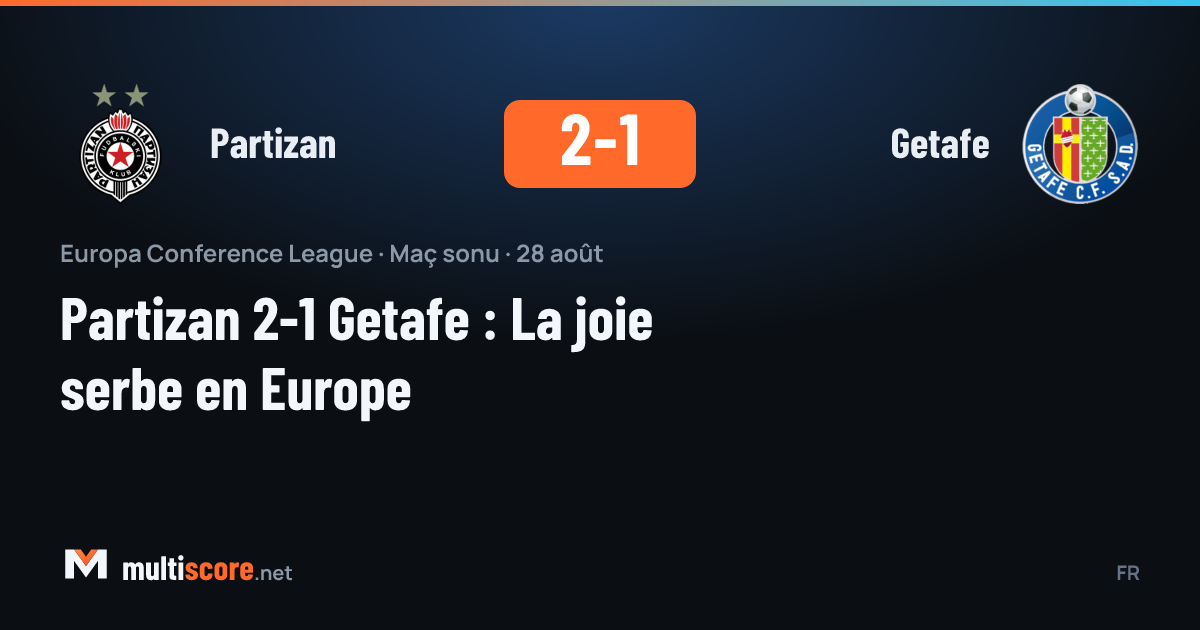Partizan ve Getafe oyuncularının mücadelesi