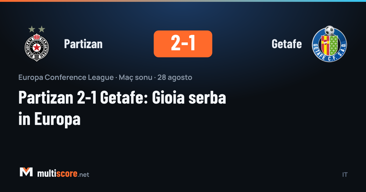 Partizan ve Getafe oyuncularının mücadelesi