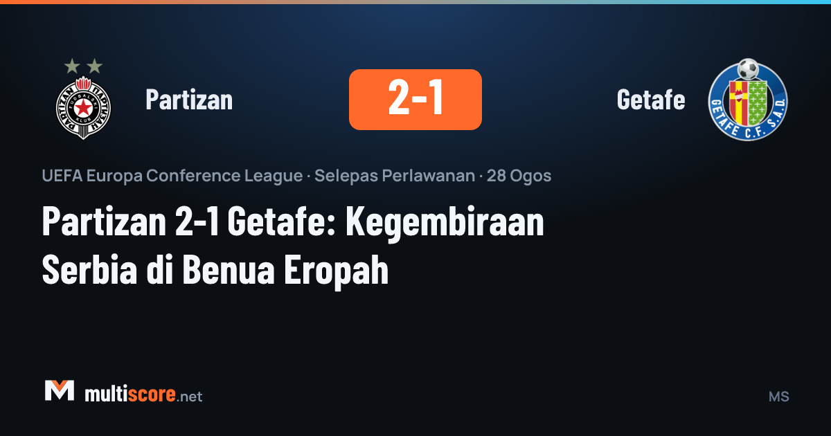 Partizan ve Getafe oyuncularının mücadelesi