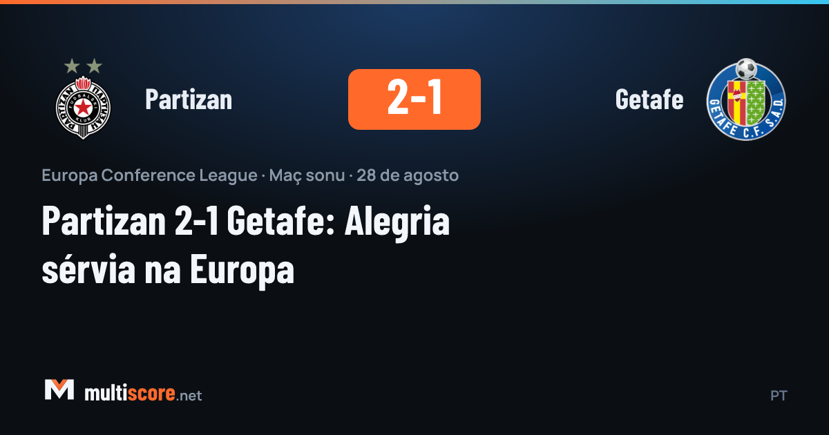 Partizan ve Getafe oyuncularının mücadelesi