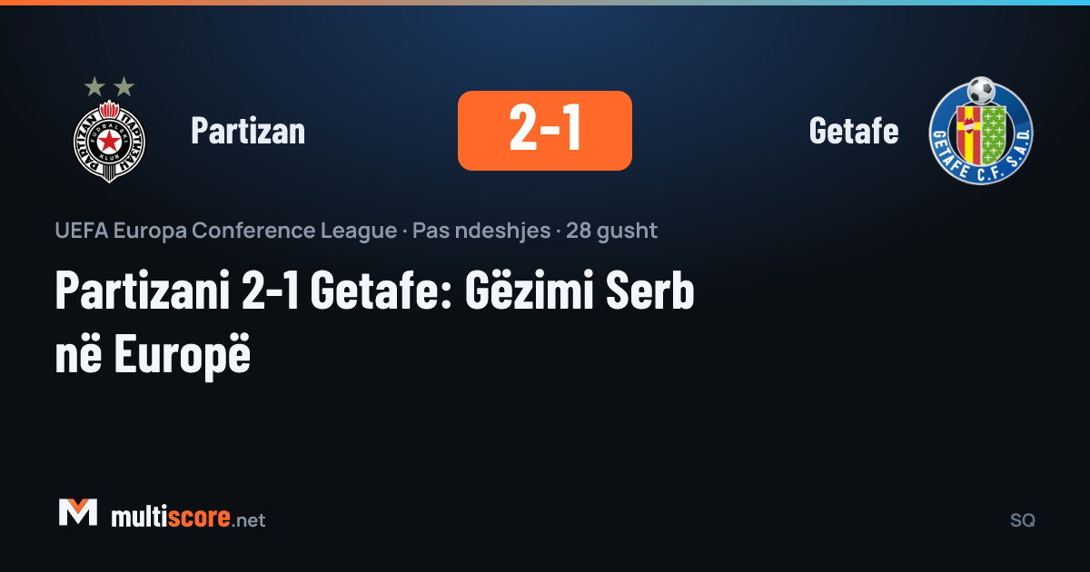 Partizan ve Getafe oyuncularının mücadelesi