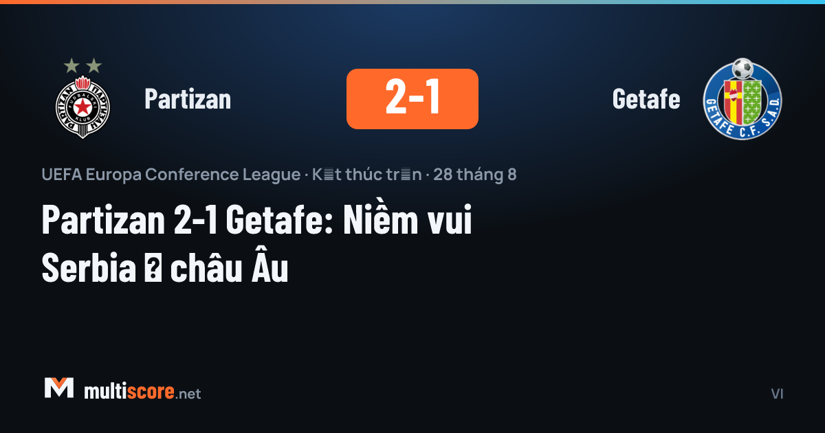 Partizan ve Getafe oyuncularının mücadelesi