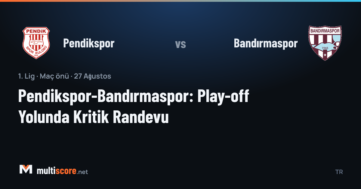 Pendikspor ve Bandırmaspor oyuncuları maç önü sahada